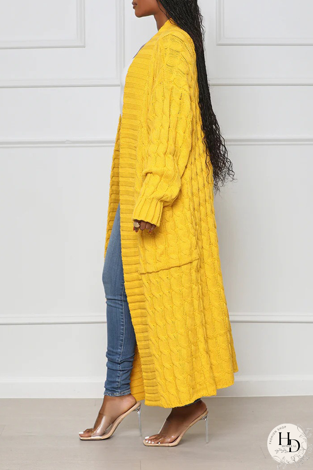 Pink Street Solid Patchwork Cardigan Collar Outerwear