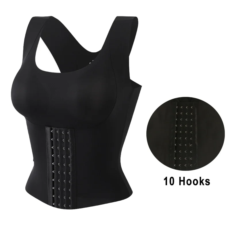 Billionm Women Redutive Girdle Posture Corrector Bra Seamless Underwear Sheath Slimming Corset Tops Tummy Control Body Shaper Tank Top