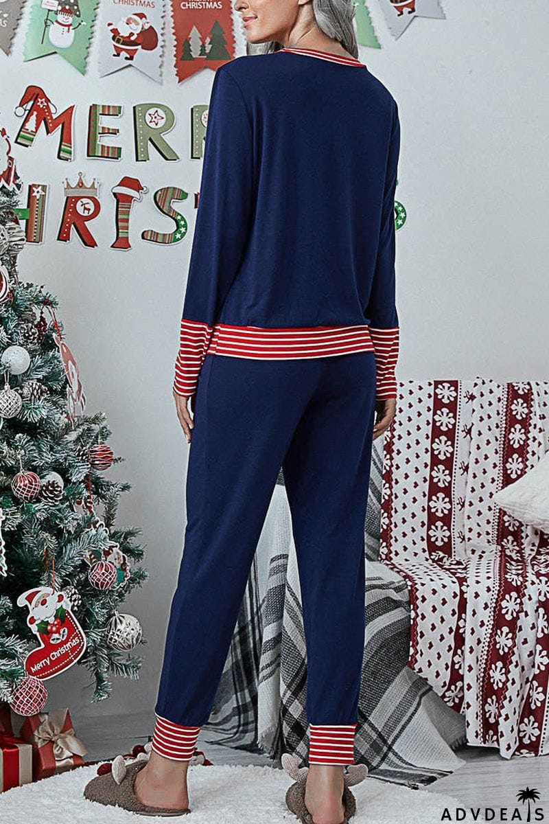 Fashion Living Print Patchwork O Neck Two Pieces