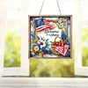 Diamond Painting Acrylic 2D Flat Independence Day Hanging Diamond Art Kits Wall Door Decor