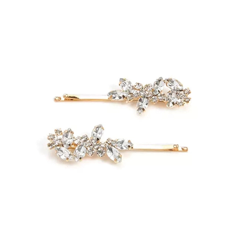 Women's Shiny IG Style Geometric Metal Inlay Rhinestones Hair Clip