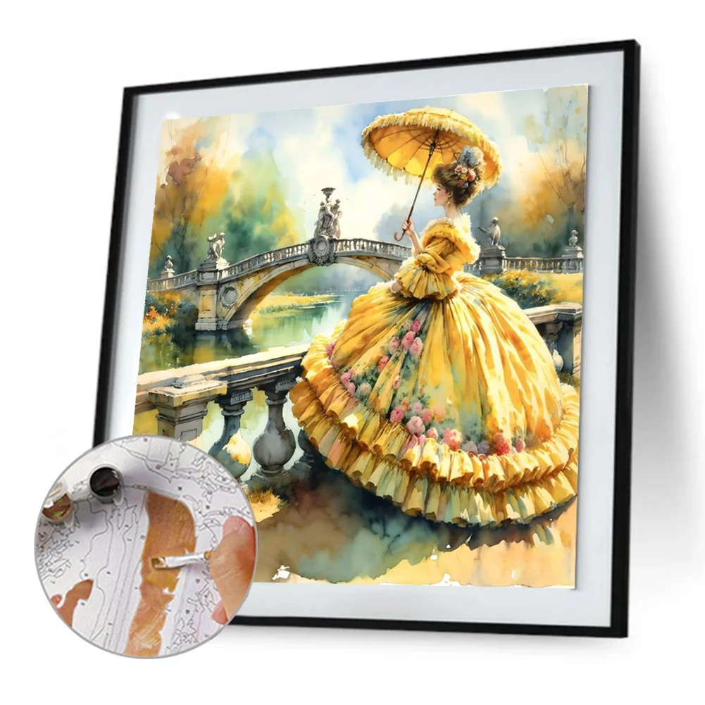 DIY Paint By Number 40*40cm - Lady In Yellow Skirt