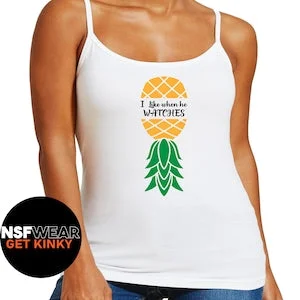 pornhint Pornhint I Like It When He Watches Pineapple T-Shirt, Tanktop, Cami, or Apron BDSM Hotwife Lifestyle Fetish Cuckold Stag & Doe Swingers Plus Size