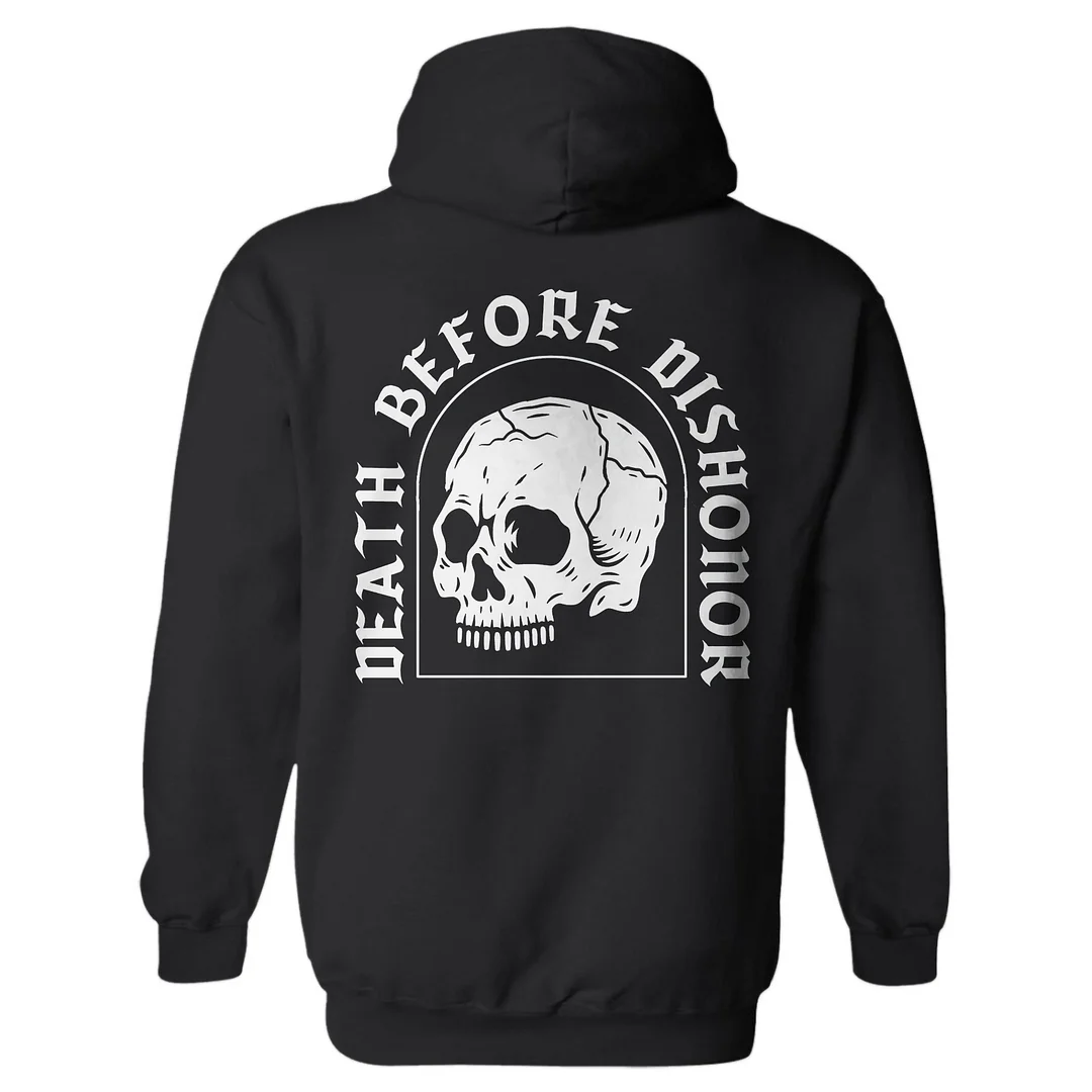Death Before Dishonor Skull Casual Hoodie