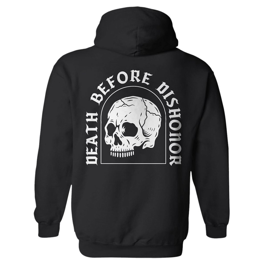 Death Before Dishonor Skull Casual Hoodie - Krazyskull