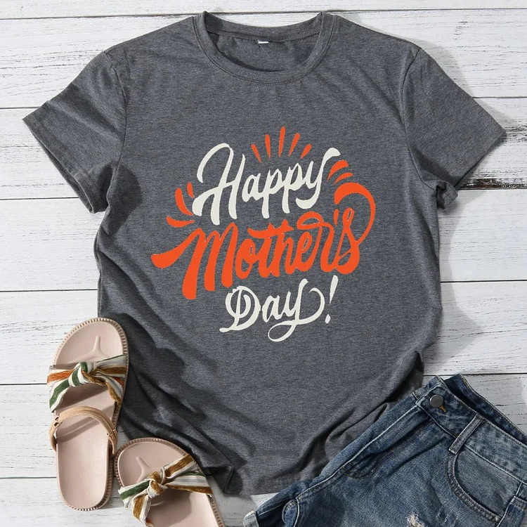 happy mothers day Round Neck T-shirt-Annaletters