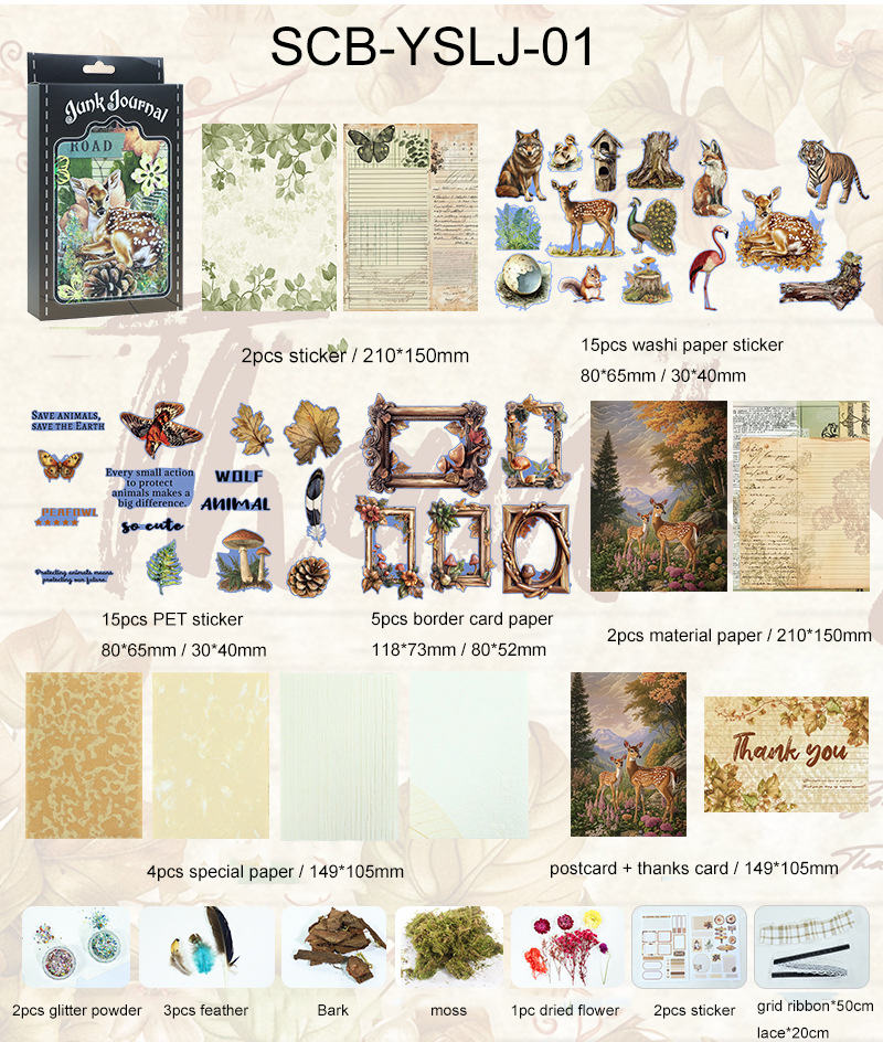 Material Package - Vintage Gothic Sea Plant Flower Landscape 