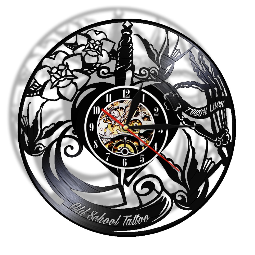 

Classic Old School Tattoo Studio - Vinyl Record Wall Clock - Without LED, 501 Original