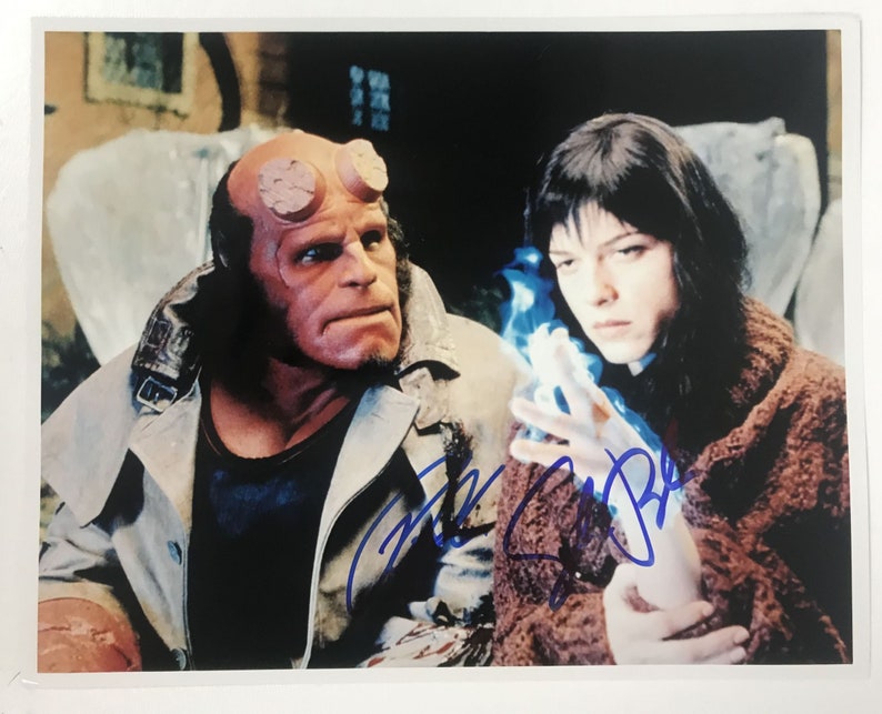 Ron Perlman & Selma Blair Signed Autographed Hellboy