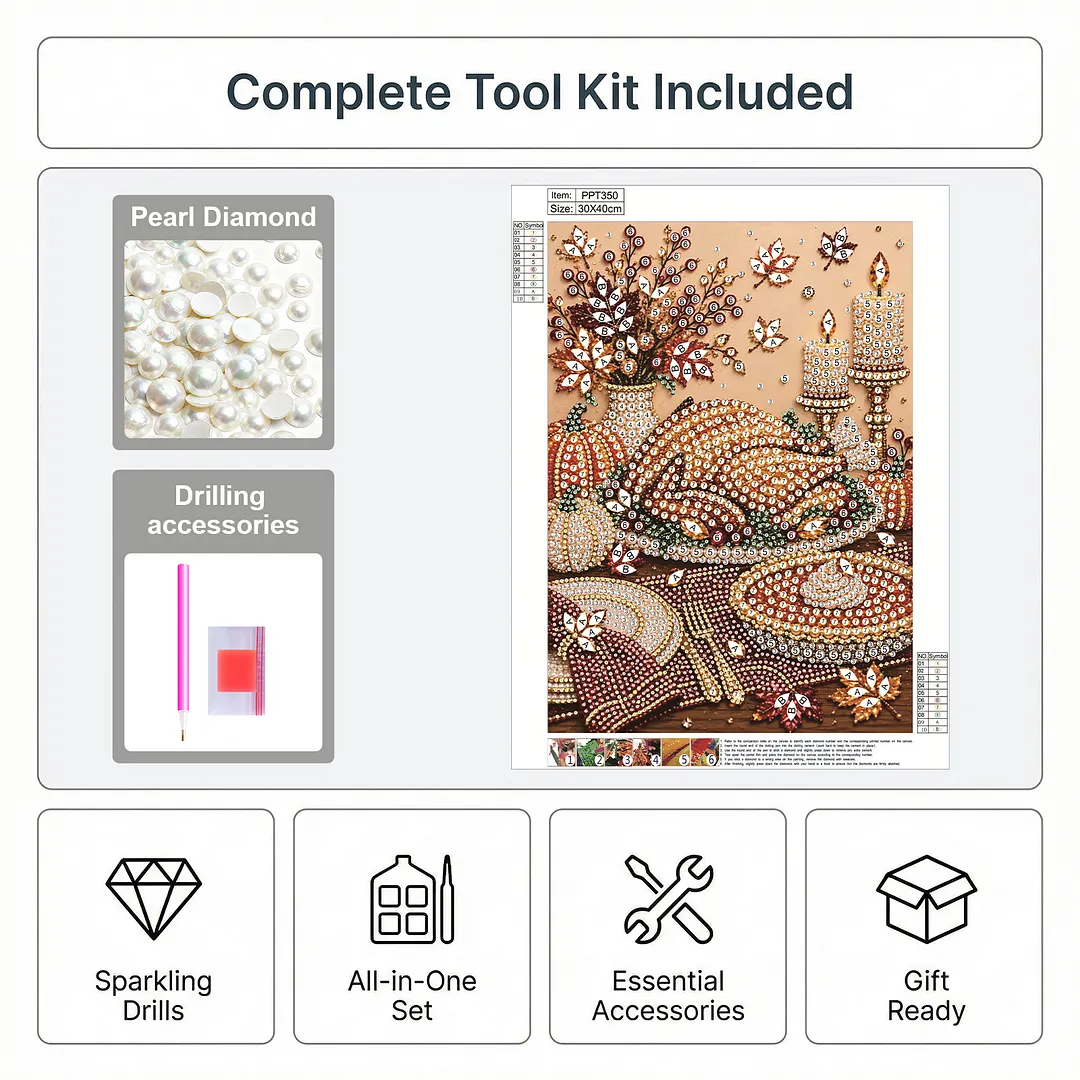 Pearl Painting Kit for Adults Thanksgiving Harvest Art