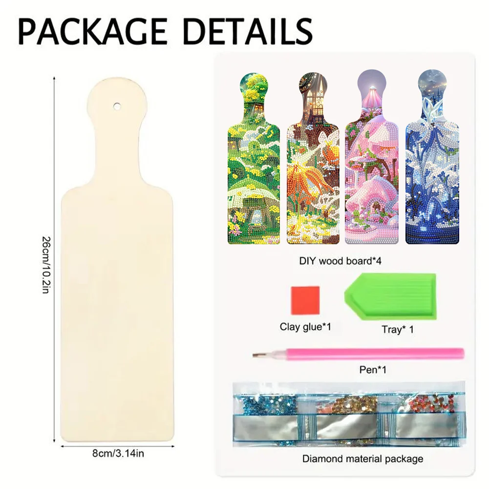 4Pcs Flowers Grasses 5D Diamond Painting Tray Art Craft for Home Kitchen Decor