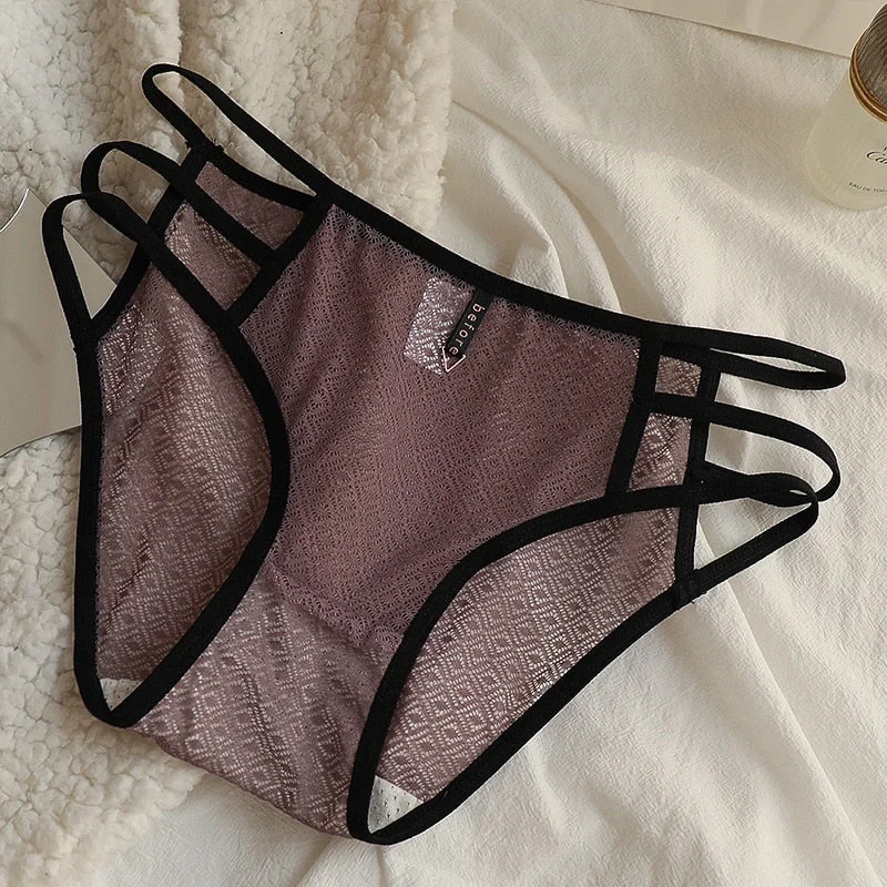Sexy Panties Women's Underwear fFshion Bandage Hollowed Out Briefs Mid Waist Seamless Comfort Underpants Female Lingerie