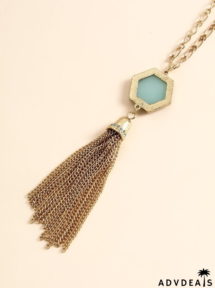 Chain Tassel Decor Necklace