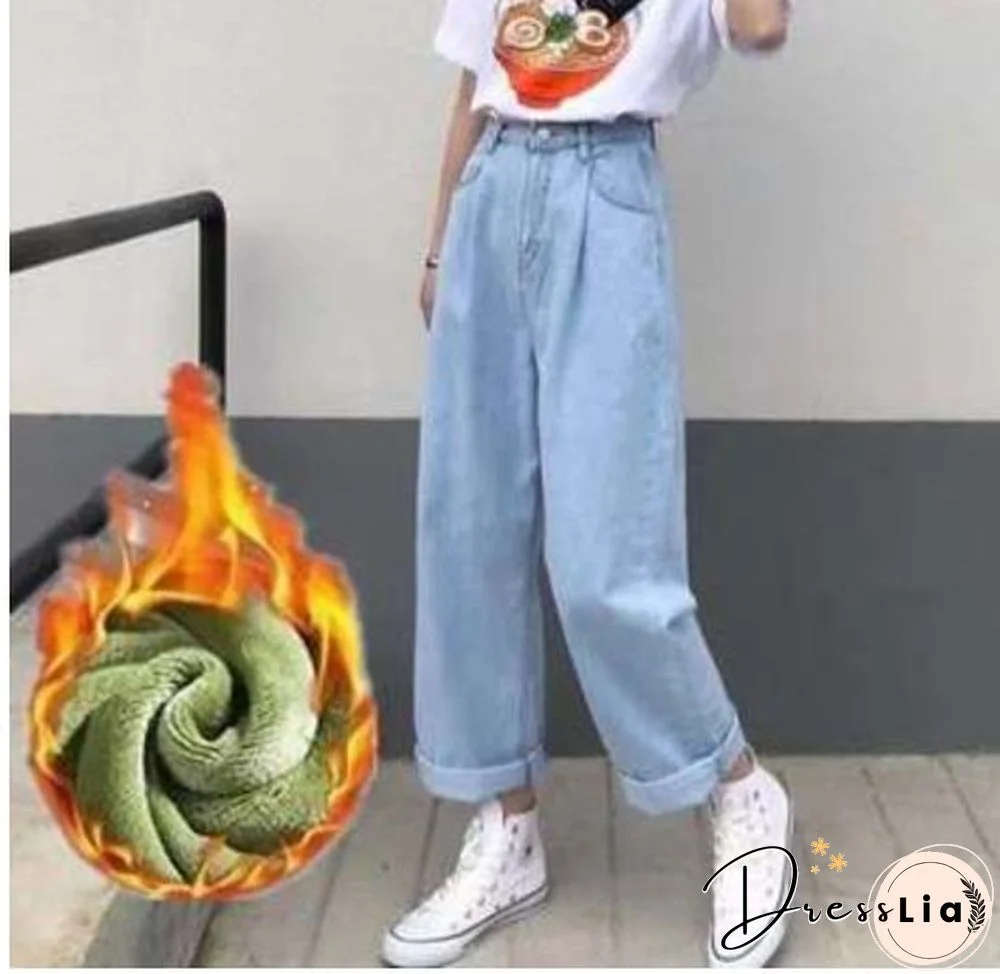 Jeans Women Solid Vintage High Waist Wide Leg Denim Trousers Simple Students All-match Loose Fashion Harajuku Womens Chic Casual