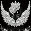 Angel Girl peinture autocollante sans cadre DIY perle toile 30x30cm