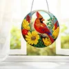 Diamond Painting Stained Glass Cardinal Pendant