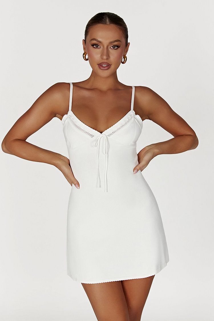 V Neck Tied Up A-Line Slip Mini Dress [Pre Order]