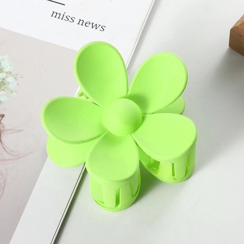 Minimalist Flower Plastic Stoving Varnish Hair Claws 1 Piece