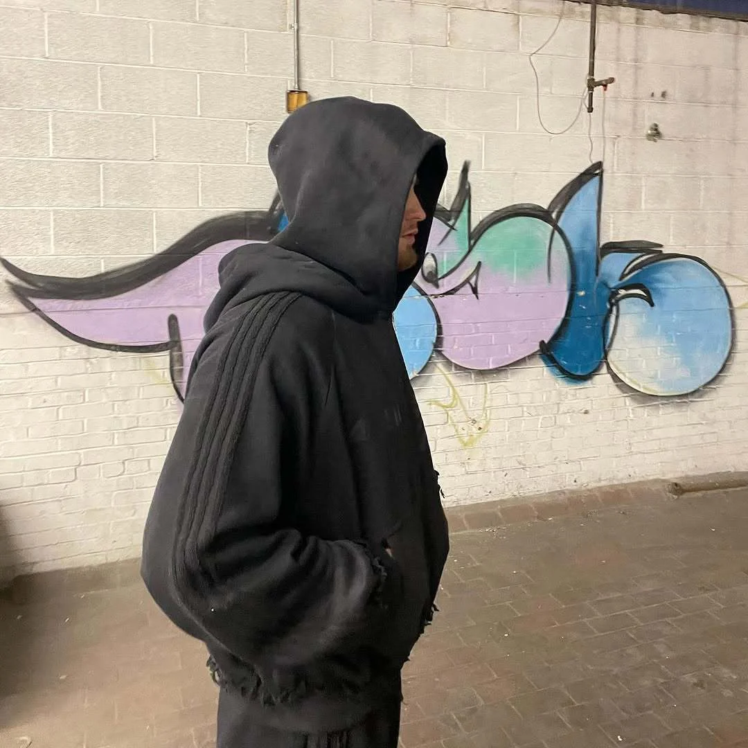 Athvotar Athvotar Two-Piece Hooded Zippered Sweater Street Style Personality Loose Straight Trousers