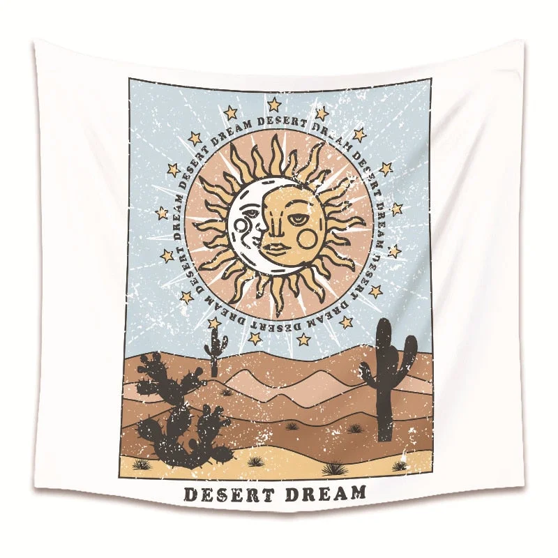 ins Simple Sun Moon Butterfly Series Tapestry Bohemian Background Cloth Small Fresh Wall Cloth Tapestry Creative Abstract Art