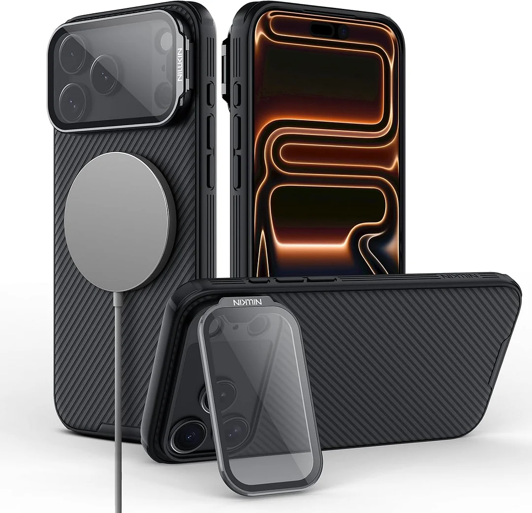 Nillkin for iPhone 17 Pro Max Case Magsafe, Compatible with MagSafe, Upgraded Full Camera Protection, Shockproof Protective, Adjustable Kickstand, iPhone 17 Pro Max Case with Stand 6.9 inch, Black