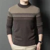 Round neck thick casual 100% wool sweater