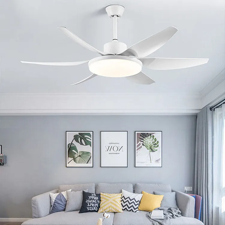 Haydn White 6-blade ceiling fan with lighting Basic, &empty;130CM