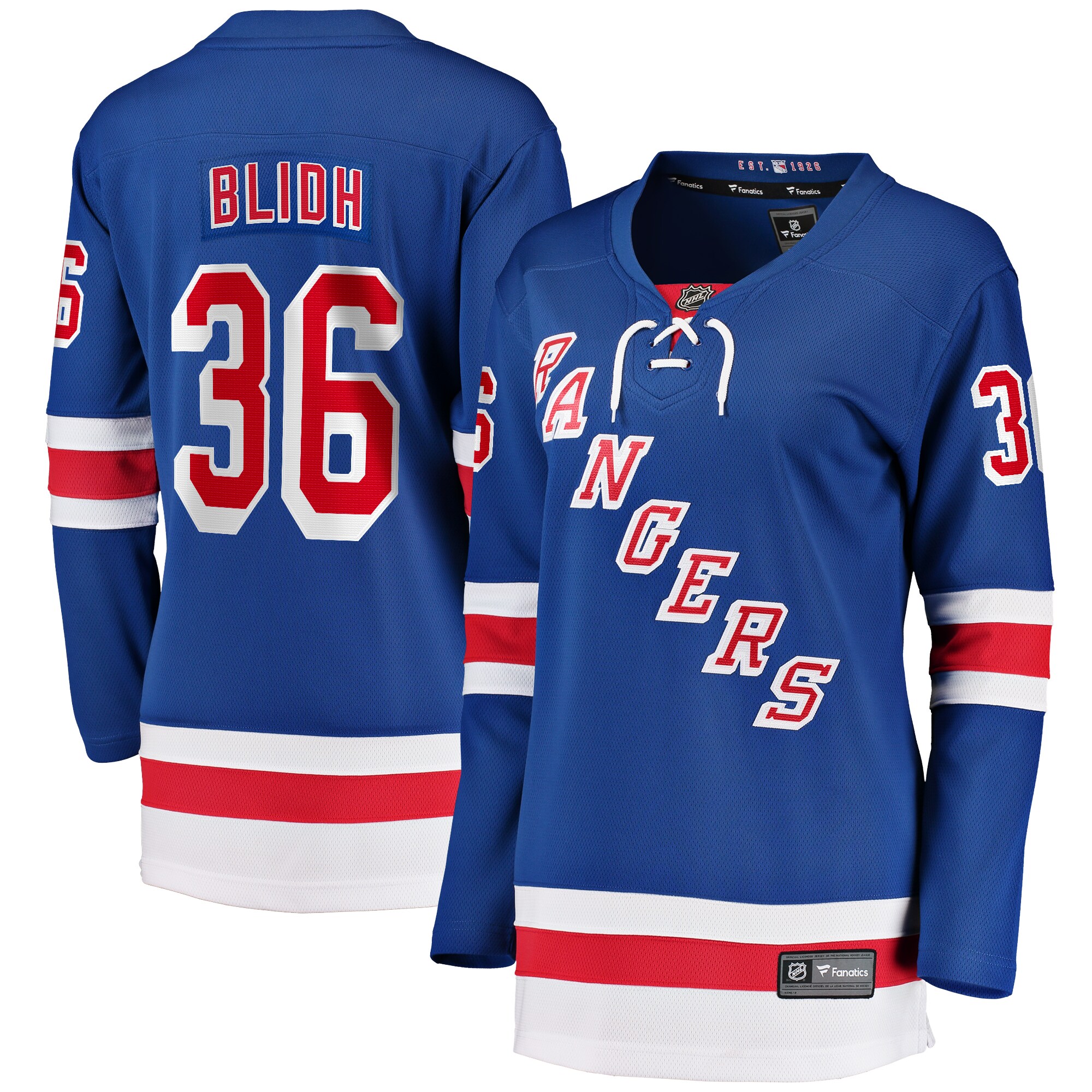 Anton Blidh New York Rangers Fanatics Women&rsquo;s Home Breakaway   Jersey &ndash; Blue mysite