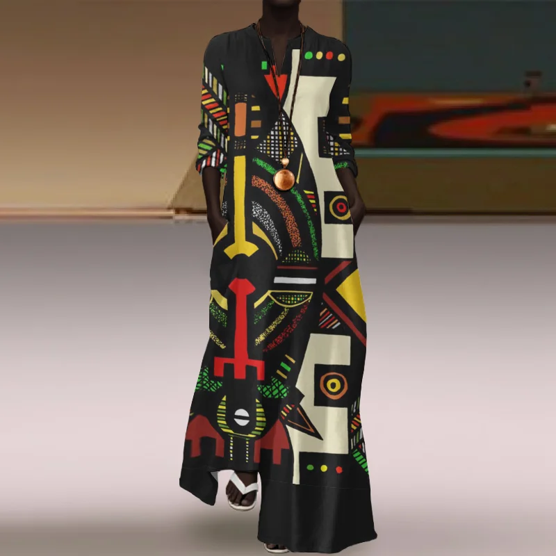 Vintage Tribal Symbol Art Dress