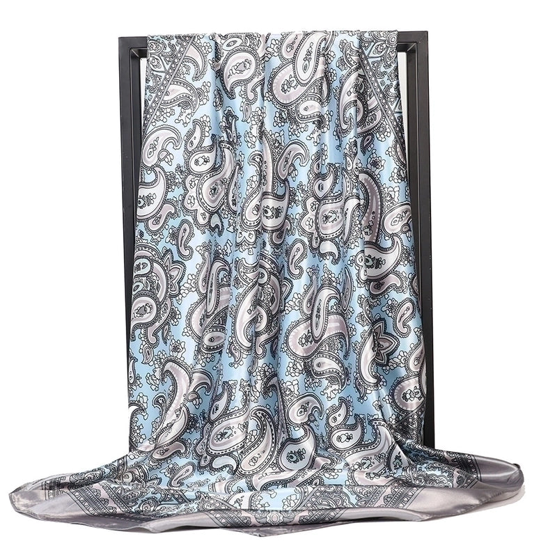 Women’s Minimalist Flower Satin Printing Scarves & Gloves