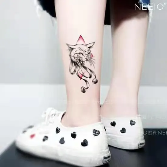 Tatoo Waterproof Cat Japanese Cute Pet Arm Semi Permanent Tattoo Cat Animal Funny Tattoo Sticker Temporary Tattoos for Men Women