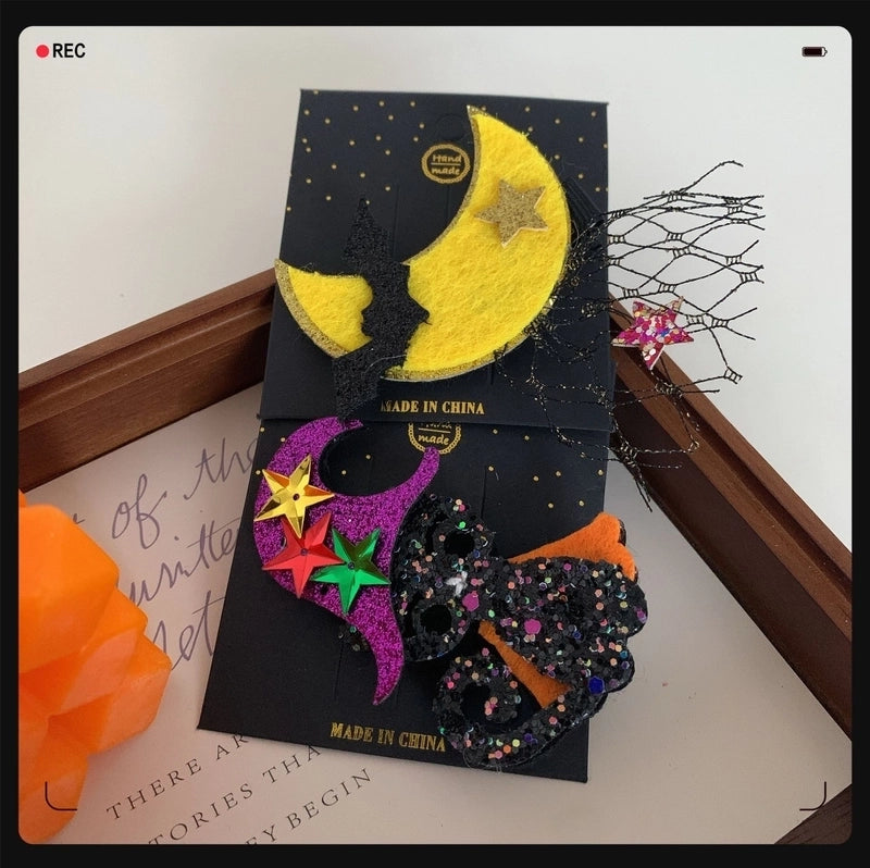 Women’s Funny Classic Style Halloween Pattern Felt Fabric Hair Clip