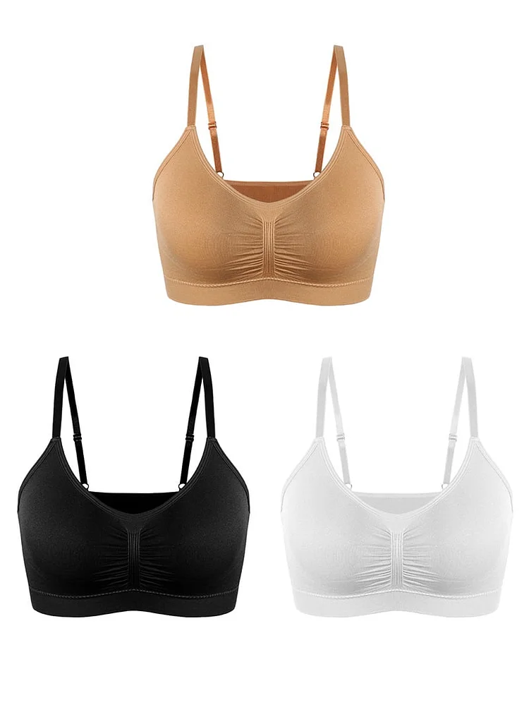 🔥LAST DAY SALE 49% OFF🔥Women's Wireless Sculpt Bra Comfort Bralettes No Underwire Unlined Cami Bra Seamless Tshirt Bras Sports Bra (3 PCS)