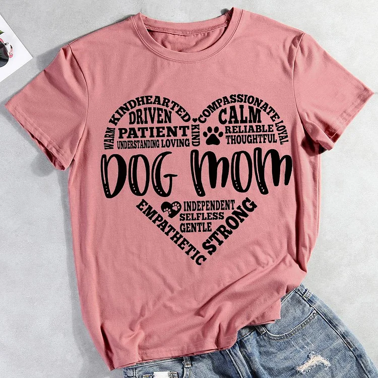 Dog mom subway art heart  T-shirt Tee -01642