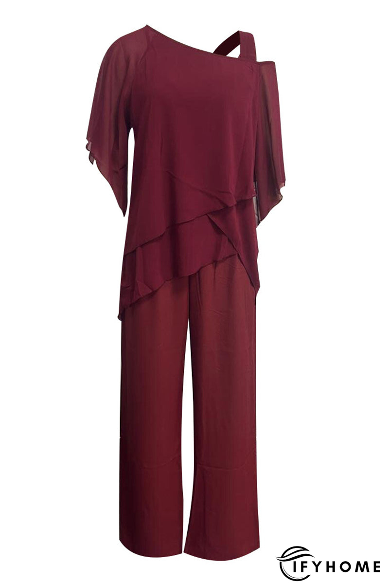 Casual Solid Patchwork Oblique Collar Two Pieces(5 Colors) | IFYHOME