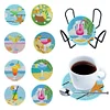 8pcs DIY Beach Acrylic Diamond Painting Coaster
