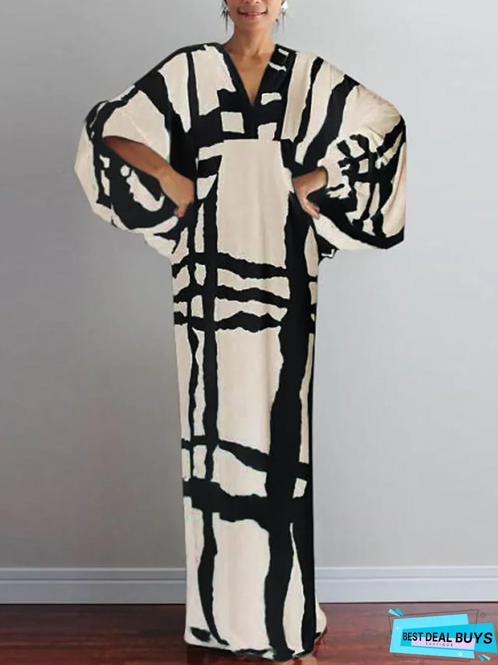 Women's Shift Dress Maxi Long Dress Long Sleeve Print Patchwork Print Fall Spring Casual White Black Brown Rainbow Beige Black Dresses