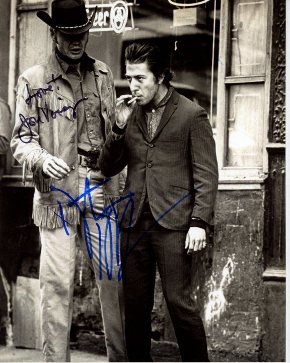 DUSTIN HOFFMAN & JON VOIGHT Signed Autographed MIDNIGHT COWBOY Photo Poster painting