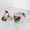 Colorful Rooster Vintage Crystal Glass Storage Jar Candy Cookie Jar Jewelry Box Wedding Candy Buffet Jar Kitchen Storage Jar Home Decor Ornaments