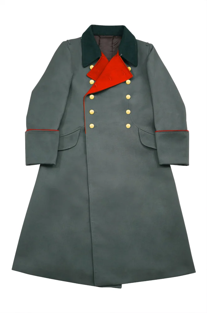   Wehrmacht German General Fieldgrey Gabardine Greatcoat With Pipe German-Uniform
