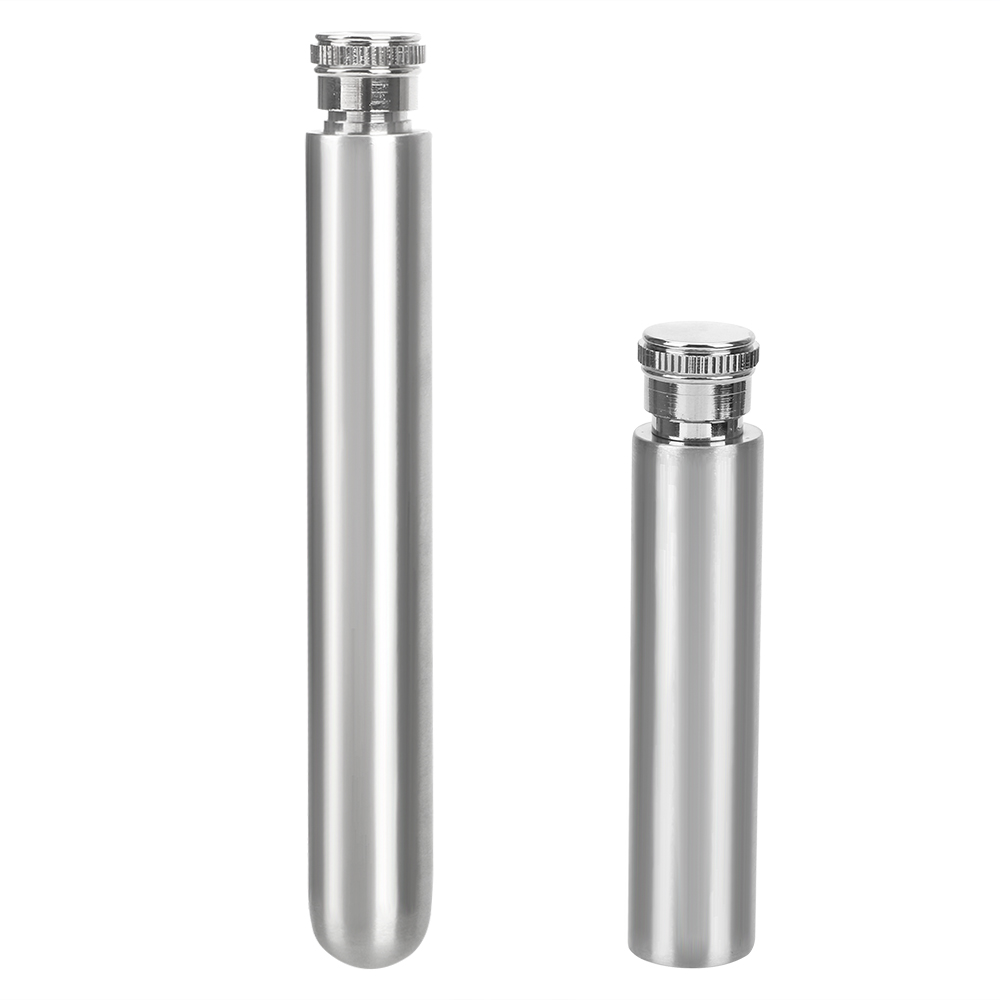 Tegooe Portable Stainless Steel 1oz Tubular Mini Hip Flask for Whiskey and Spirits
