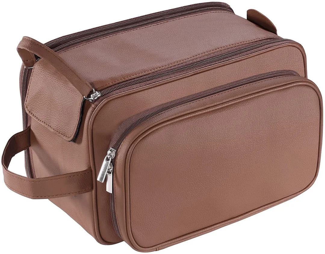 Large Toiletry Bag for Men, PU Leather Travel Toiletry Organizer