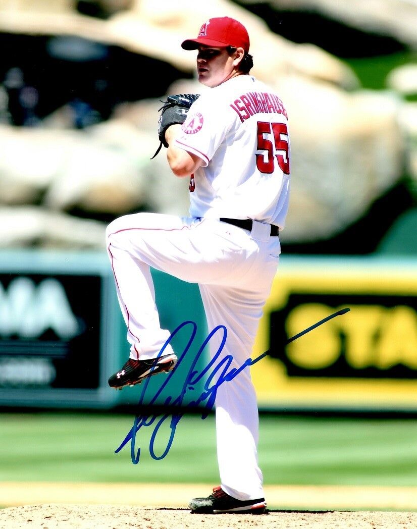 Signed 8x10 JASON ISRINGHAUSEN Los Angeles Angels Autographed Photo Poster painting- COA