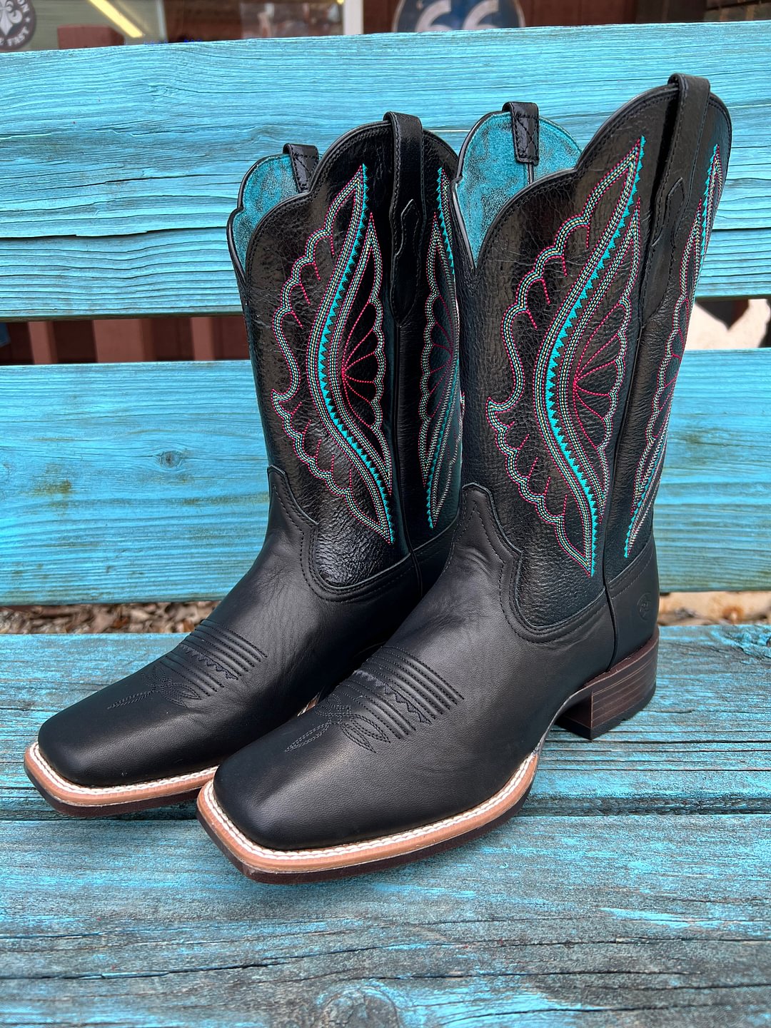 Ariat Women's PrimeTime True Black Square Toe Western Cowgirl Boots 10035934