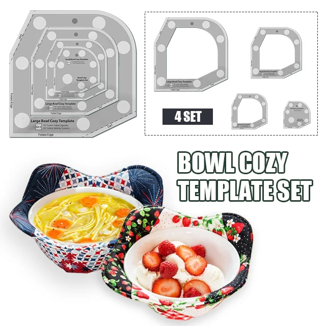 Bowl Cozy Template Cutting Ruler Set (With Instructions)