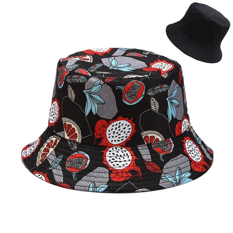 Printed Double-sided Foldable Fisherman Hat Women’s Summer Travel Sunshade Sun Protection Pot Hat For Men