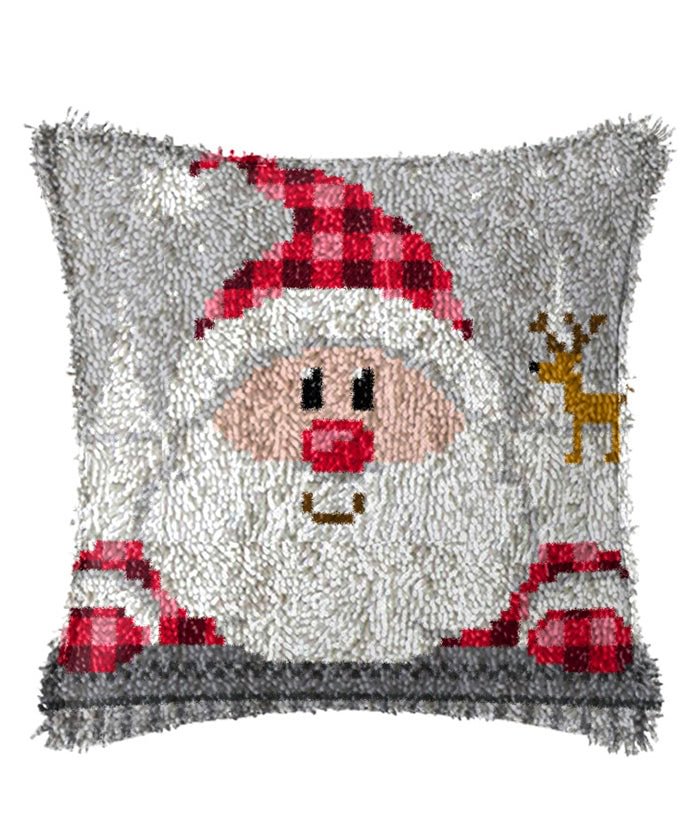 Christmas Day Pillow Cover Latch Hook Rug Kit