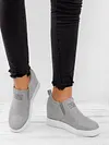 Women Faux Suede Wedge heel Sneakers Slip on Breathable Shoes