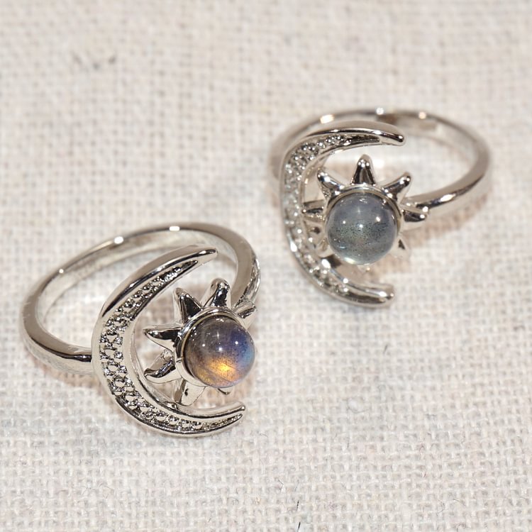 Labradorite Moon & Sun Ring