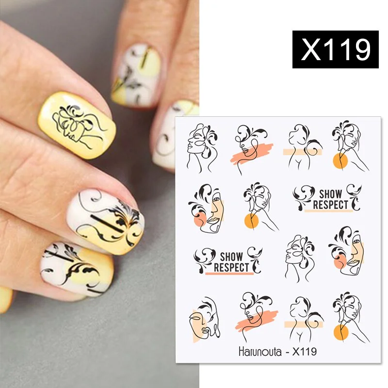 1PC Colorful Leaves Nail Water Decals Colorful Flower Leaf Water Transfer Sliders Nail Stickers For Nails Manicures Nail Wraps-Nail Inspo